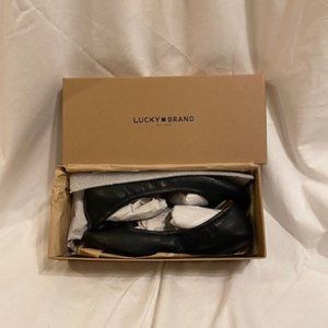 Lucky Brand Black Leather Flats, Women's sz. 8.5 - New in Box